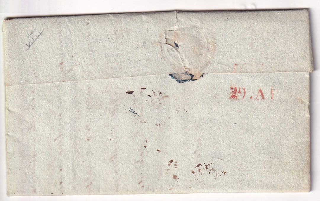 1 MARQUE SARDE UTELLE ALPES MARITIMES TEXTE LANTOSQUE 1835 POUR NAVARA TORINO