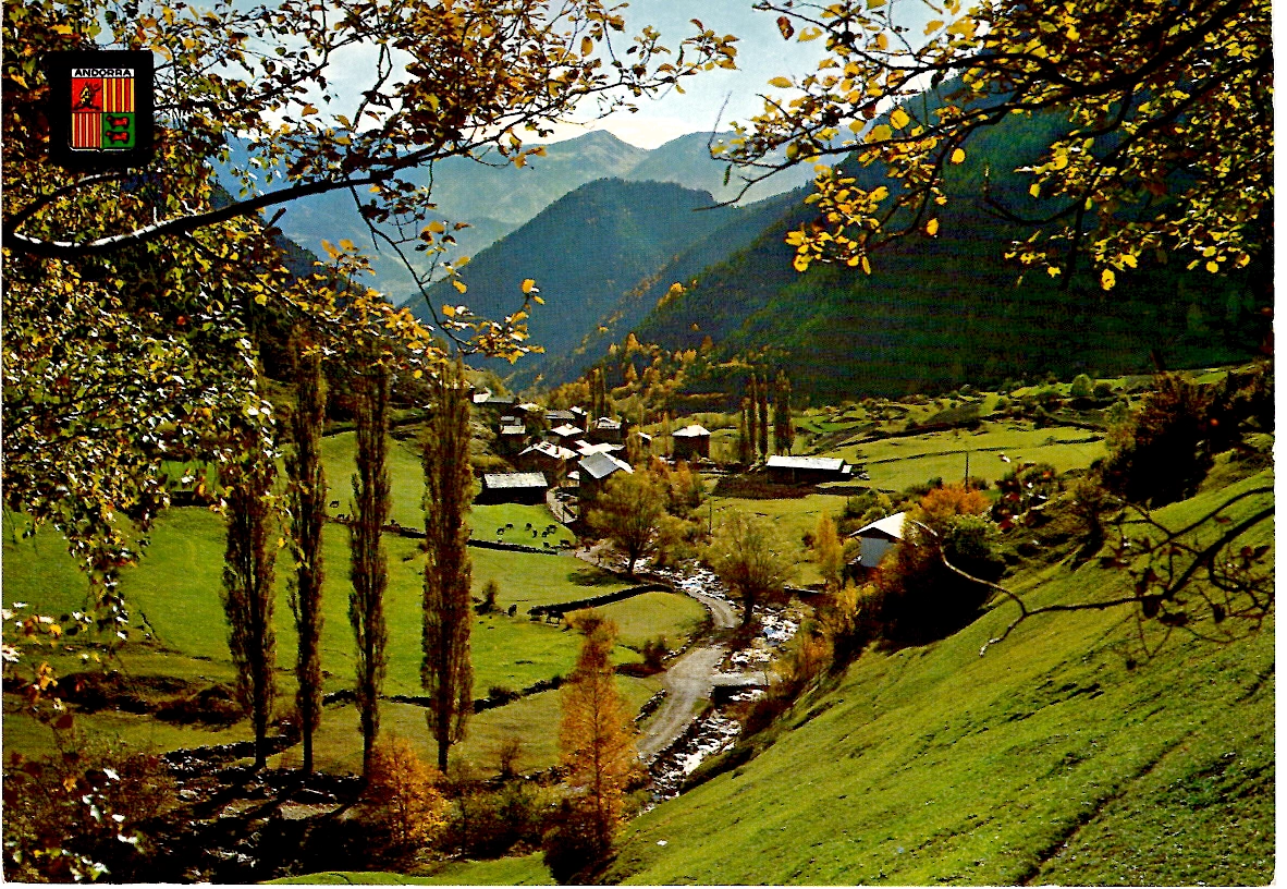 1 ANDORRE 45C SEUL CARTE MEC ANDORRE LA VIEILLE 26.8.1970 POUR ANGLETERRE RARE