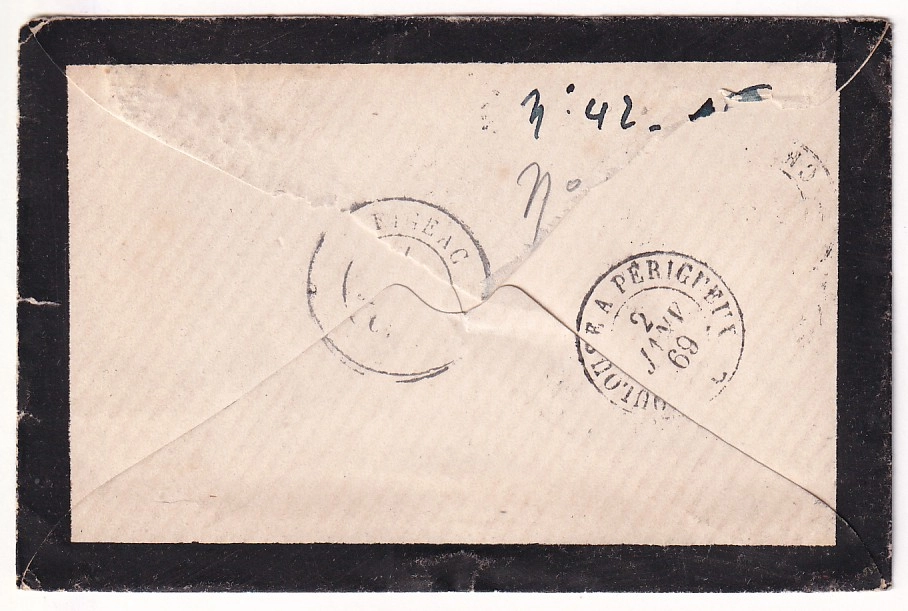 1 N°20 PAIRE CAD CRANSAC AVEYRON APRES LE DEPART SPECIAL N°4520 POUR FIGEAC LOT 1ER JANVIER 1869