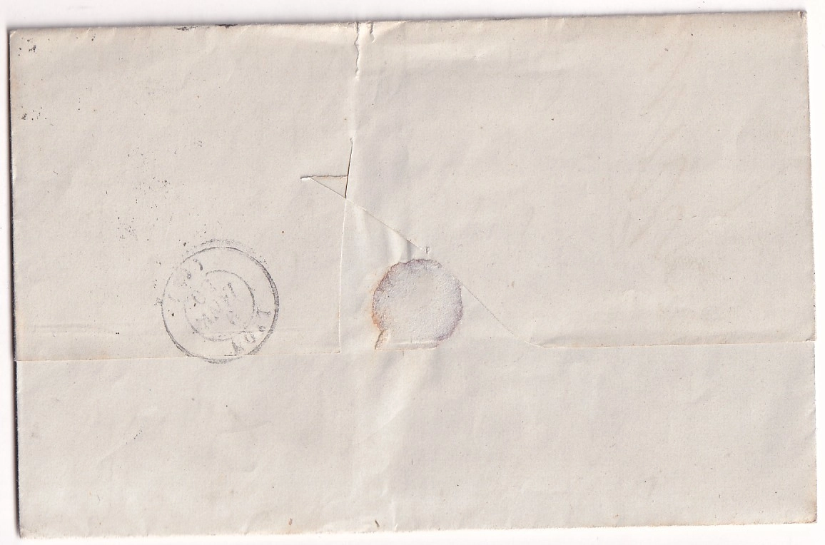 1 POSTE MARITIME CAD ALGER TOULON SUR MER 1850 POUR LYON ALGERIE VAR INDICE 21