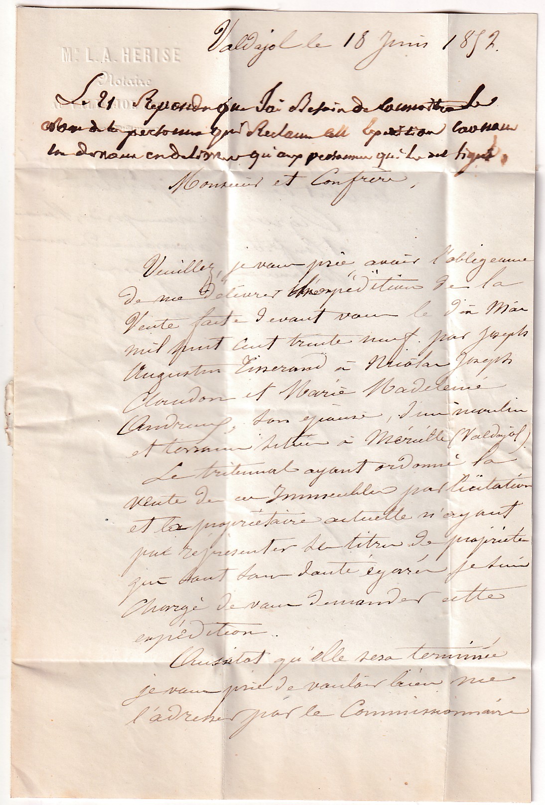2 N°4 PC 3462 CURSIVE 82 LE VAL D'AJOL CAD TYPE 15 PLOMBIERES VOSGES POUR REMIREMONT