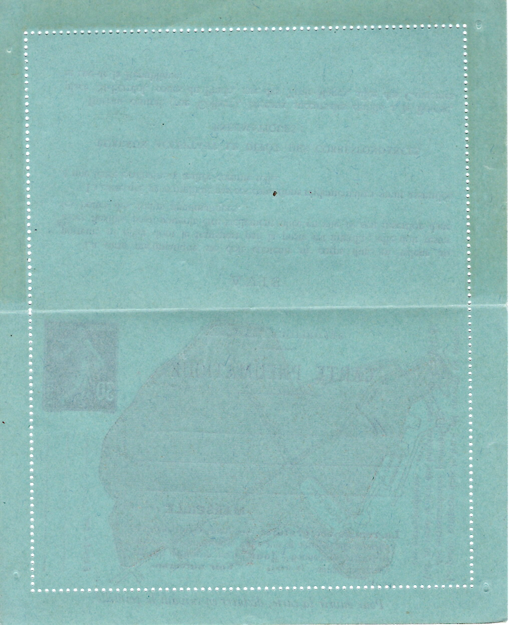 1 ENTIER 30C SEMEUSE VIOLET CARTE PNEUMATIQUE MARSEILLE NEUF SUPERBE