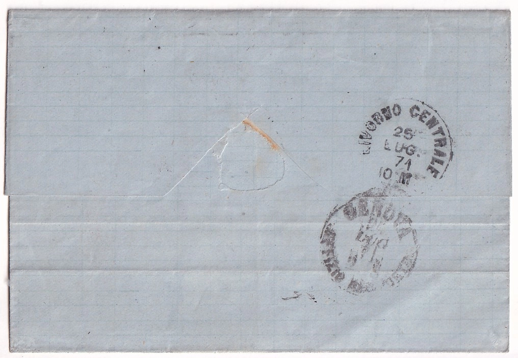 1 N°48h JAUNE ORANGE BDF GC 2656 NICE ALPES MARITIMES POUR LIVOURNE ITALIE ITALIA
