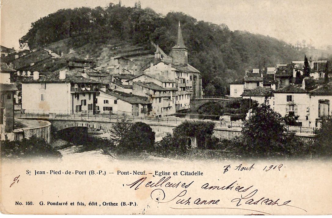 1 BLANC 5C CARTE ST JEAN PIED DE PORT 1902 POUR NOVOROSSIK MER NOIRE RUSSIE