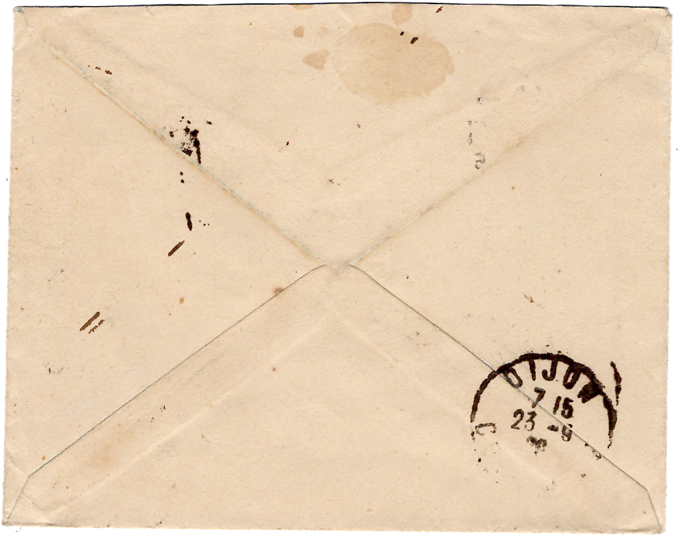 1 SEMEUSE 10C VERTX3+50C LIGNEE N198 LETTRE POSTE RESTANTE PAYEE PAR EXPEDITEUR PARIS 1926