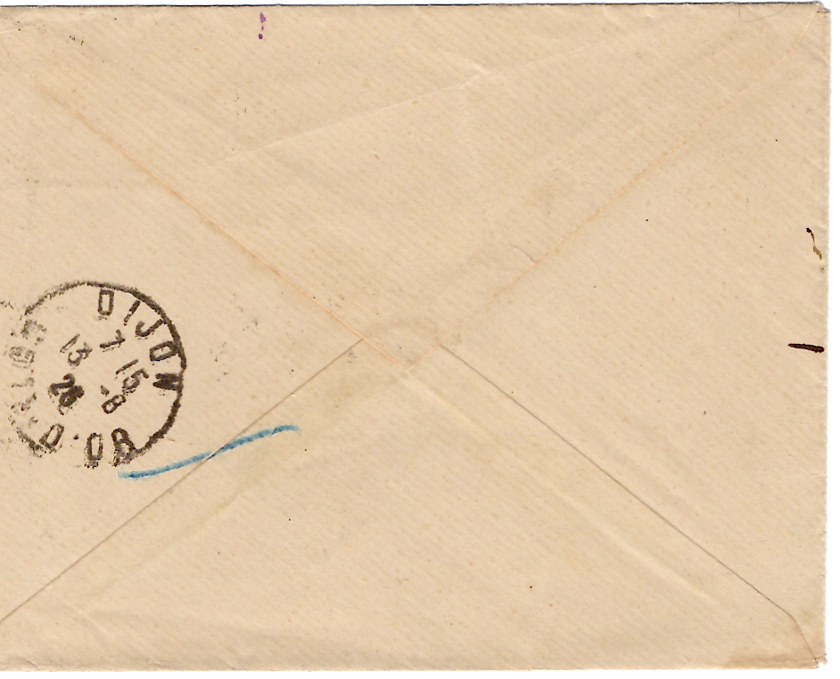 1 SEMEUSE 40C N°194X2 LETTRE TOUCY YONNE 12.8.1926 POSTE RESTANTE PAYEE PAR EXPEDITEUR