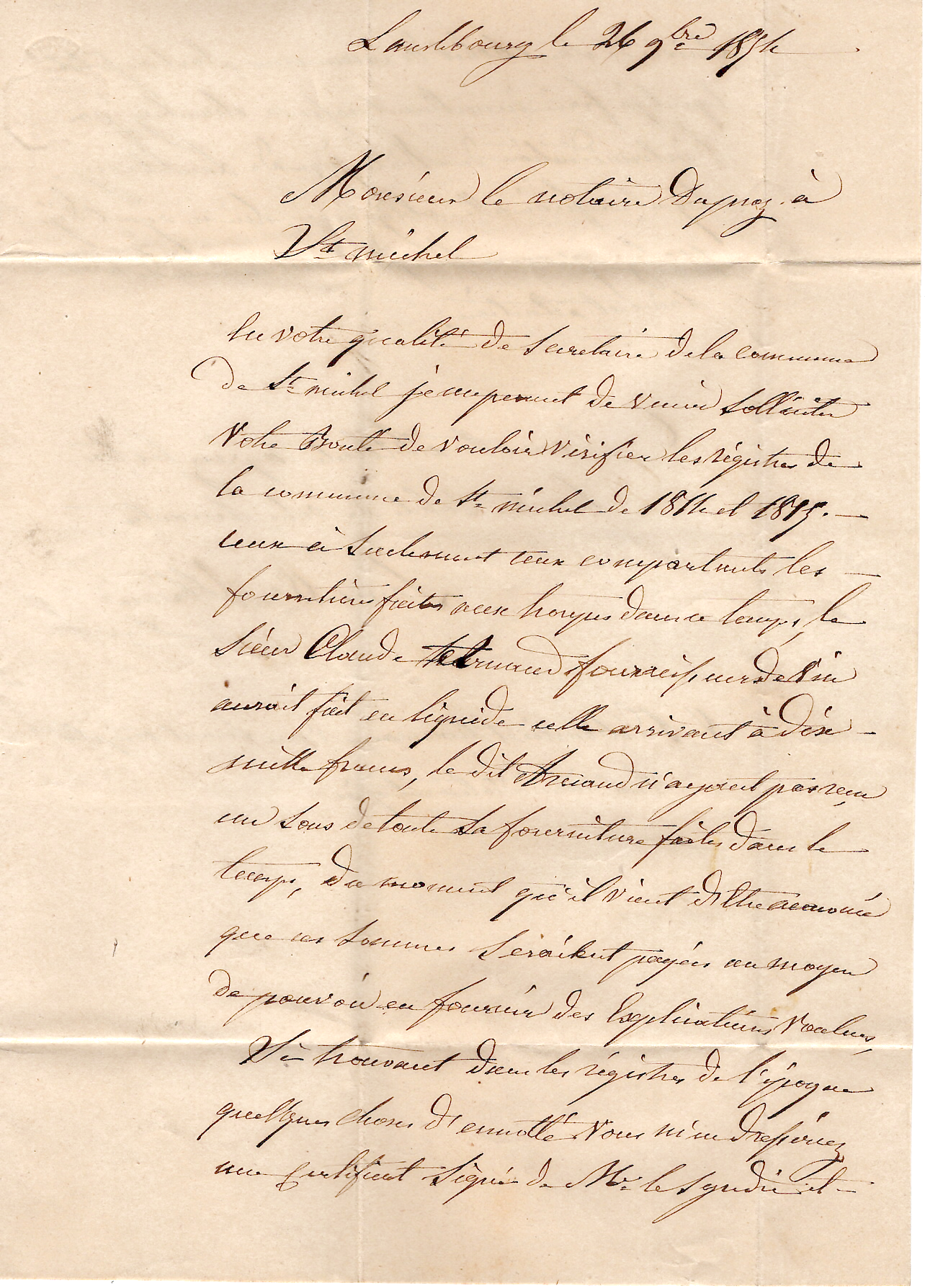 2 SARDE N° 8 BELLES MARGES PETIT BDF LETTRE LANSLEBOURG 26 SEPT 1854