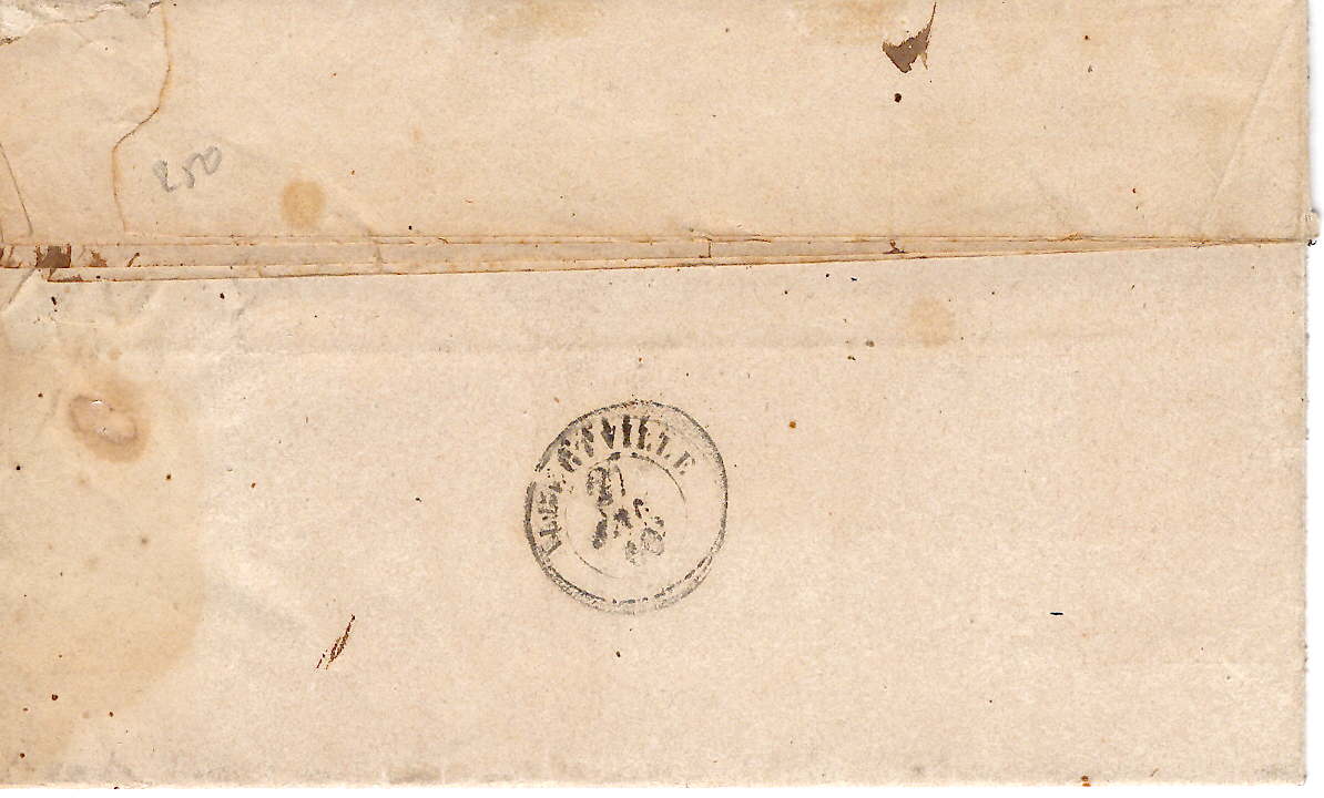 1 SARDE 20C INFIME PLI LETTRE GRESY 27 JANV 1860 BELLE FRAPPE BUREAU RARE