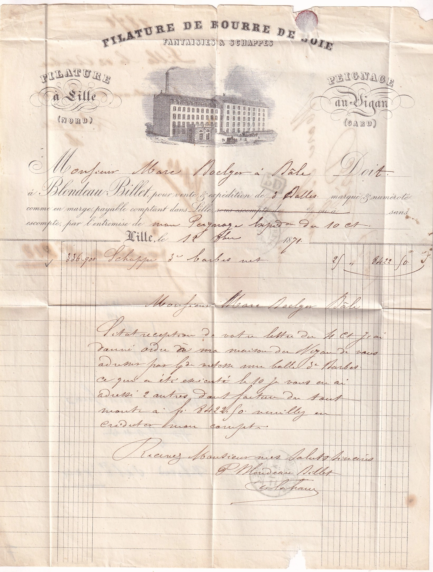2 RARE COMBINAISON N°36 + 60 GC 2046D LILLE Qier ST MARTIN POUR BALE SUISSE 5C EN TROP SUPERFETATOIRE 12 OCT 1871