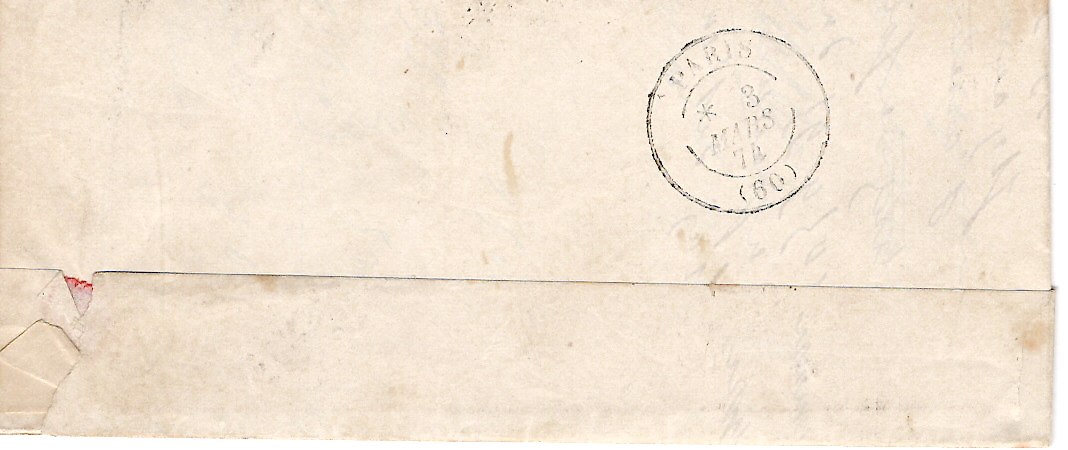1 N° 60 VARIETE  DOUBLE FILET GC VERSAILLES 2 MARS 1874 LETTRE RARE