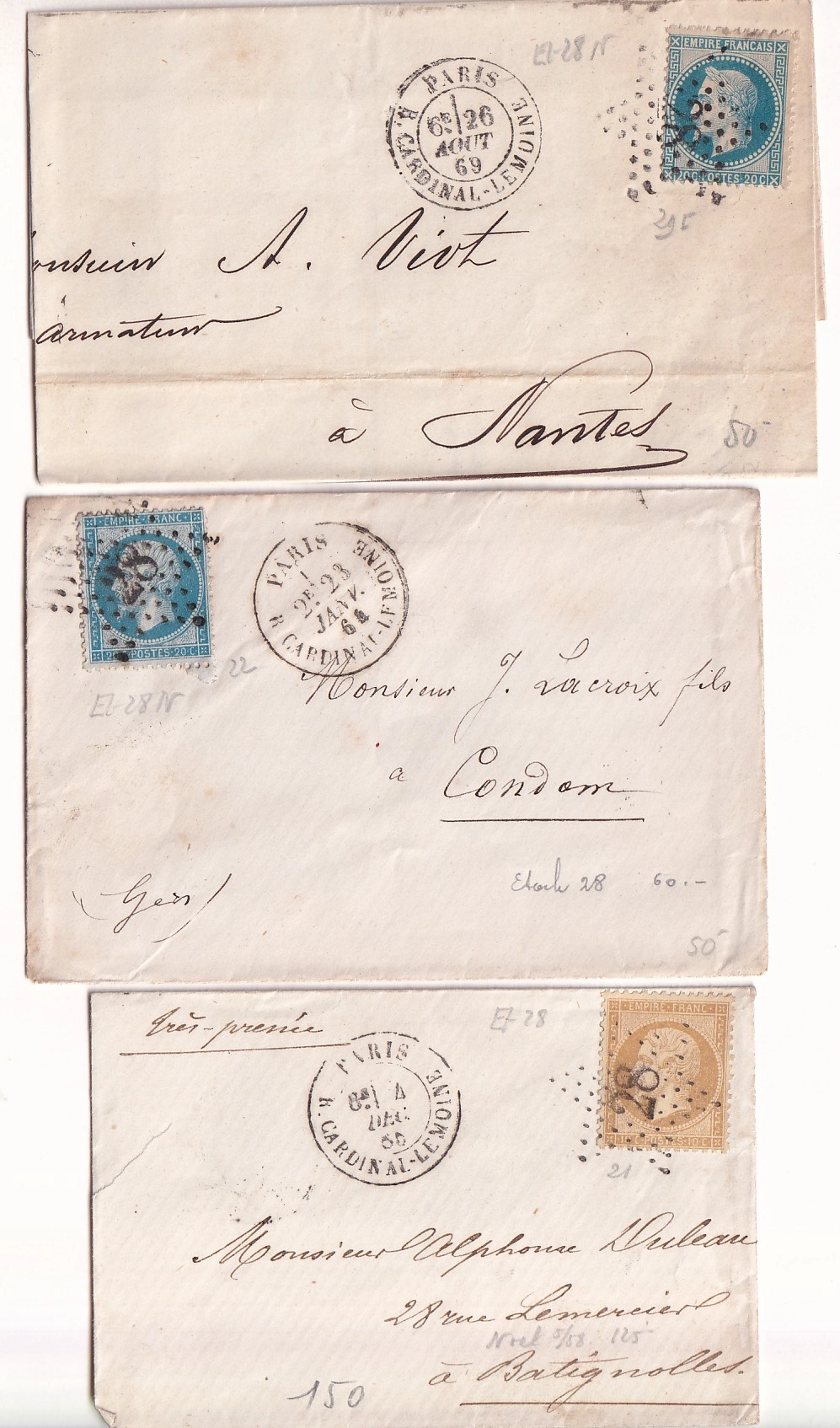 1 LOT ETOILE 28 PARIS DE 7 LETTRES DONT 28 EX20 1ER ET 2EME ETAT