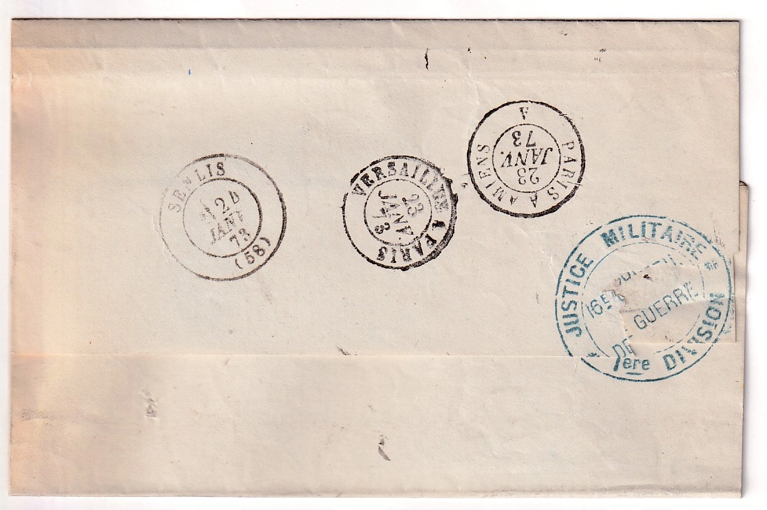 1 COMMUNE DE PARIS VERSAILLE 23 JANV 1873 16EME CONSEIL DE GUERRE POUR SENLIS OISE