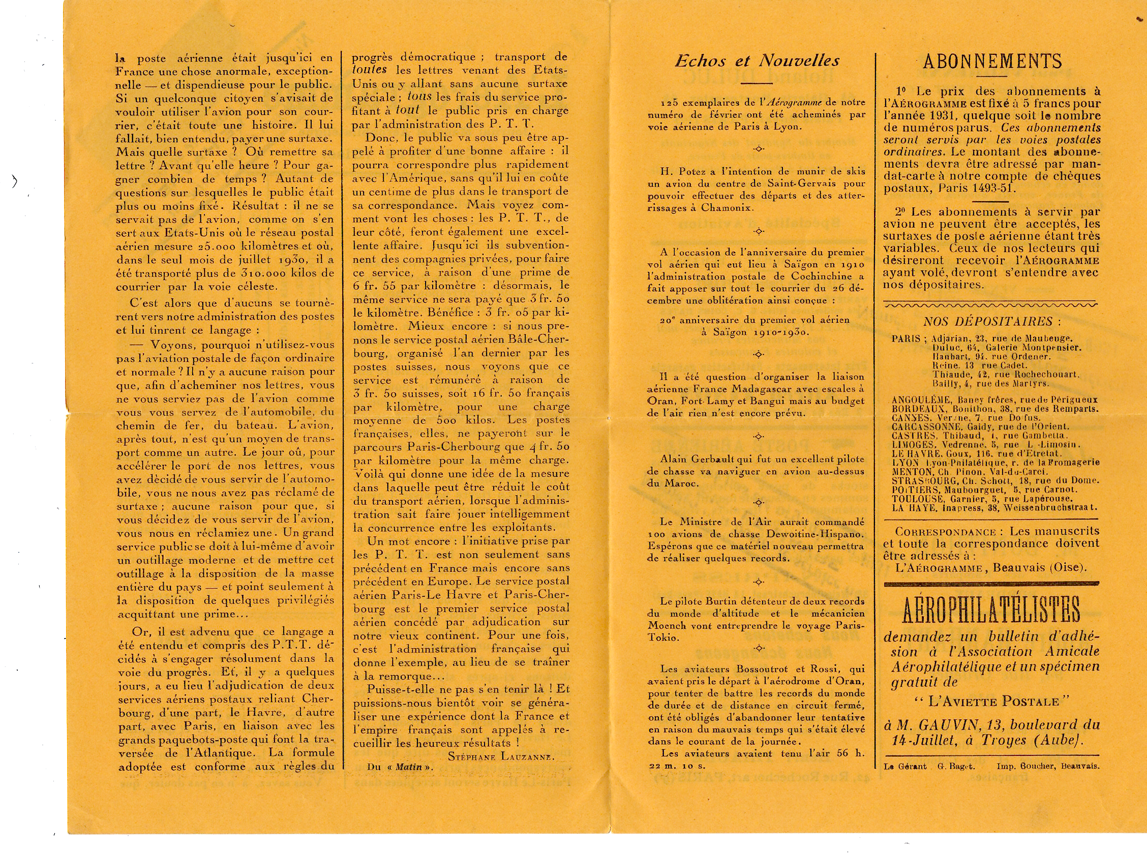 1 SEMEUSE 50C VIOLET NEUF SUR AEROGRAMME + GRIFFE NUMERO NON POSTE SERVICE AERIEN 1931 PAS ETE ORGANISE