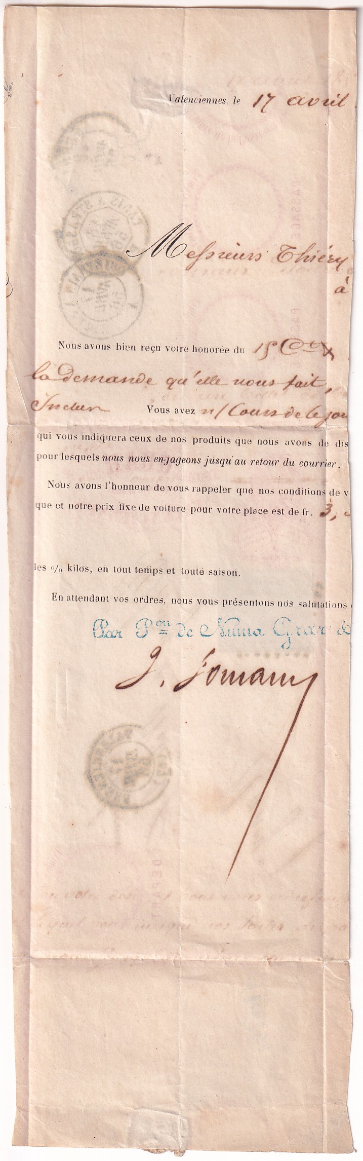 2 N°14 SUR ENVELOPPE ILLUSTREE AVEC EMPLACEMENT DU TIMBRE PC 3472 VALENCIENNES NORD POUR NANCY
