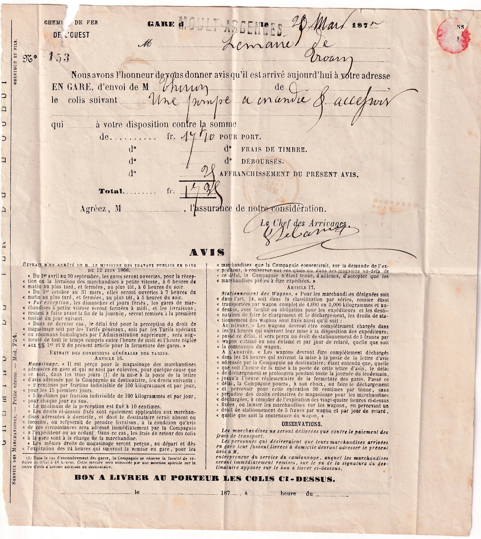 3 N°60 CACHET DE GARE MOULT ARGENCES CALVADOS GC 151 ARGENCES POUR TROARN