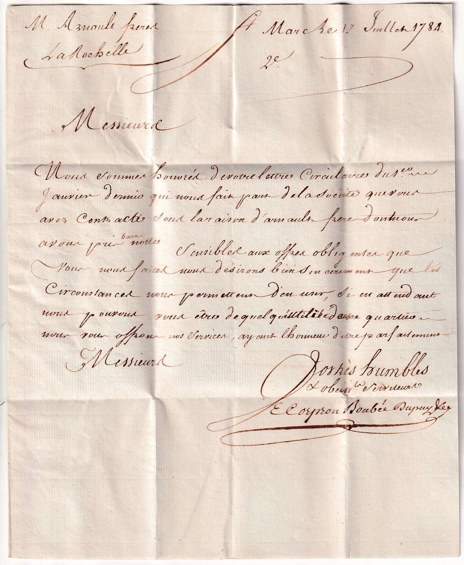 1 MARQUE OVALE COLONIE PAR NANTES EN ROUGE LOIRE INFERIEURE 1784 TEXTE DE ST MARC HAITI POUR LA ROCHELLE  CHARENTE INFERIEURE