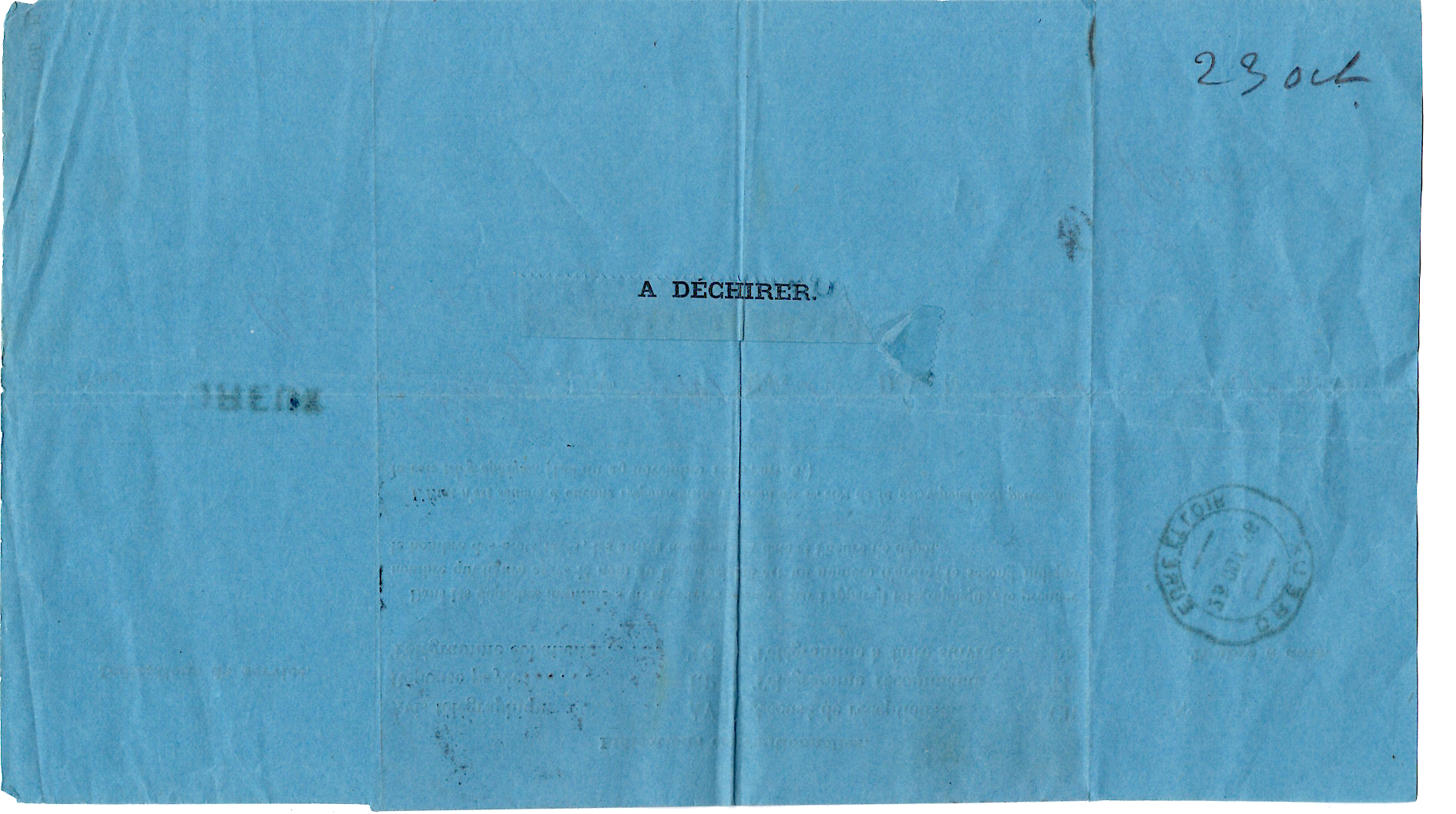 1 SAGE 15C SEUL TELEGRAMME DREUX 1886 EURE ET LOIR + CACHET TELEGRAPHIQUE BLEU + GRIFFE