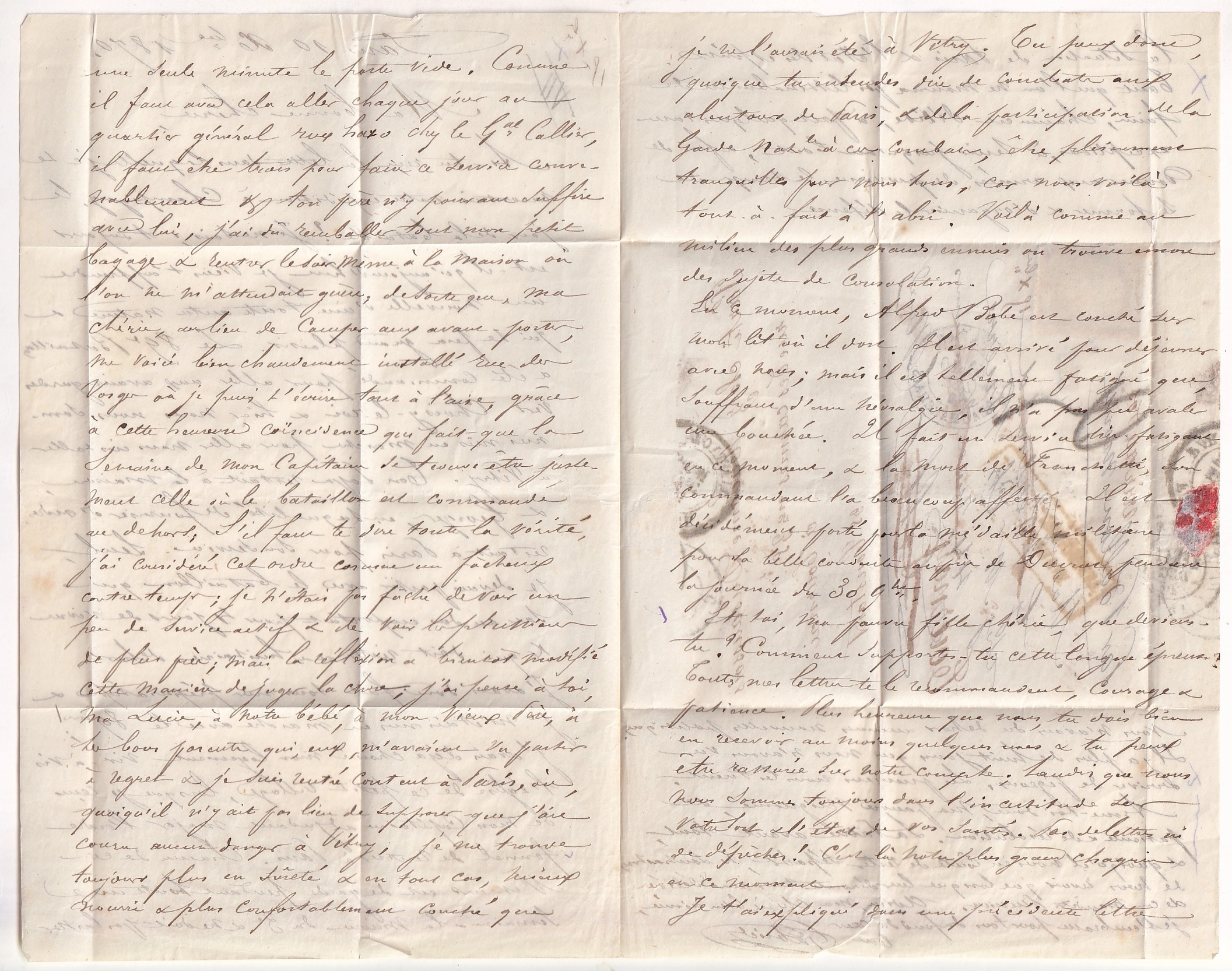 3 BALLON MONTE LE GENERAL RENAULT PARIS 10.12.1870 POUR LILLE NORD REEXPEDIE A TOURNAY BELGIQUE TAXE TAMPON 3 ARRIVE LILLE 14.15.1870 AU DOS