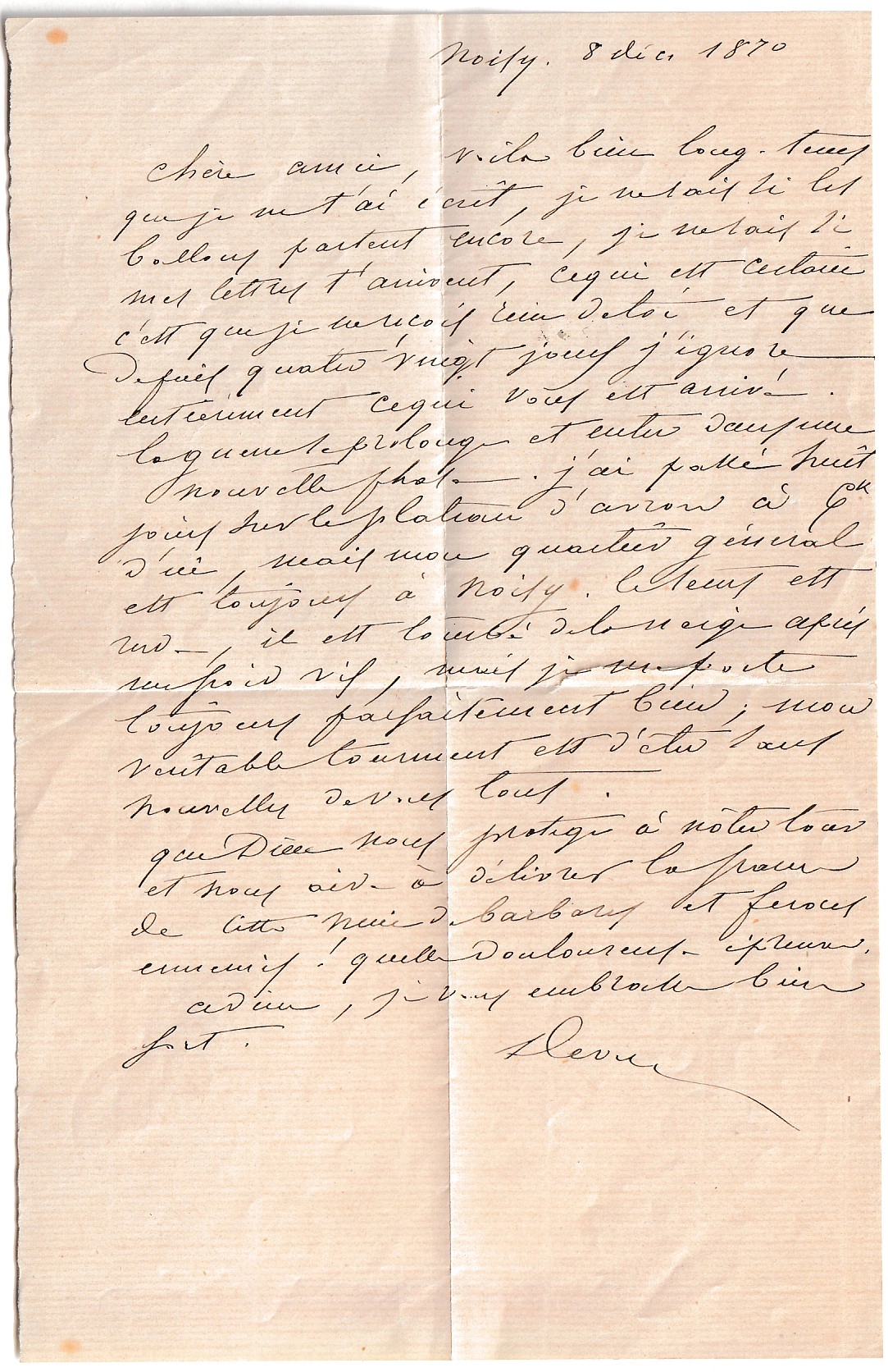 2 BALLON MONTE POSTE A MONTREUIL SOUS BOIS 8 DEC 1870 TEXTE DE NOISY  MENTION AVRON PRES ROSNY LE GENERAL RENAULT POUR GRENOBLE ISERE