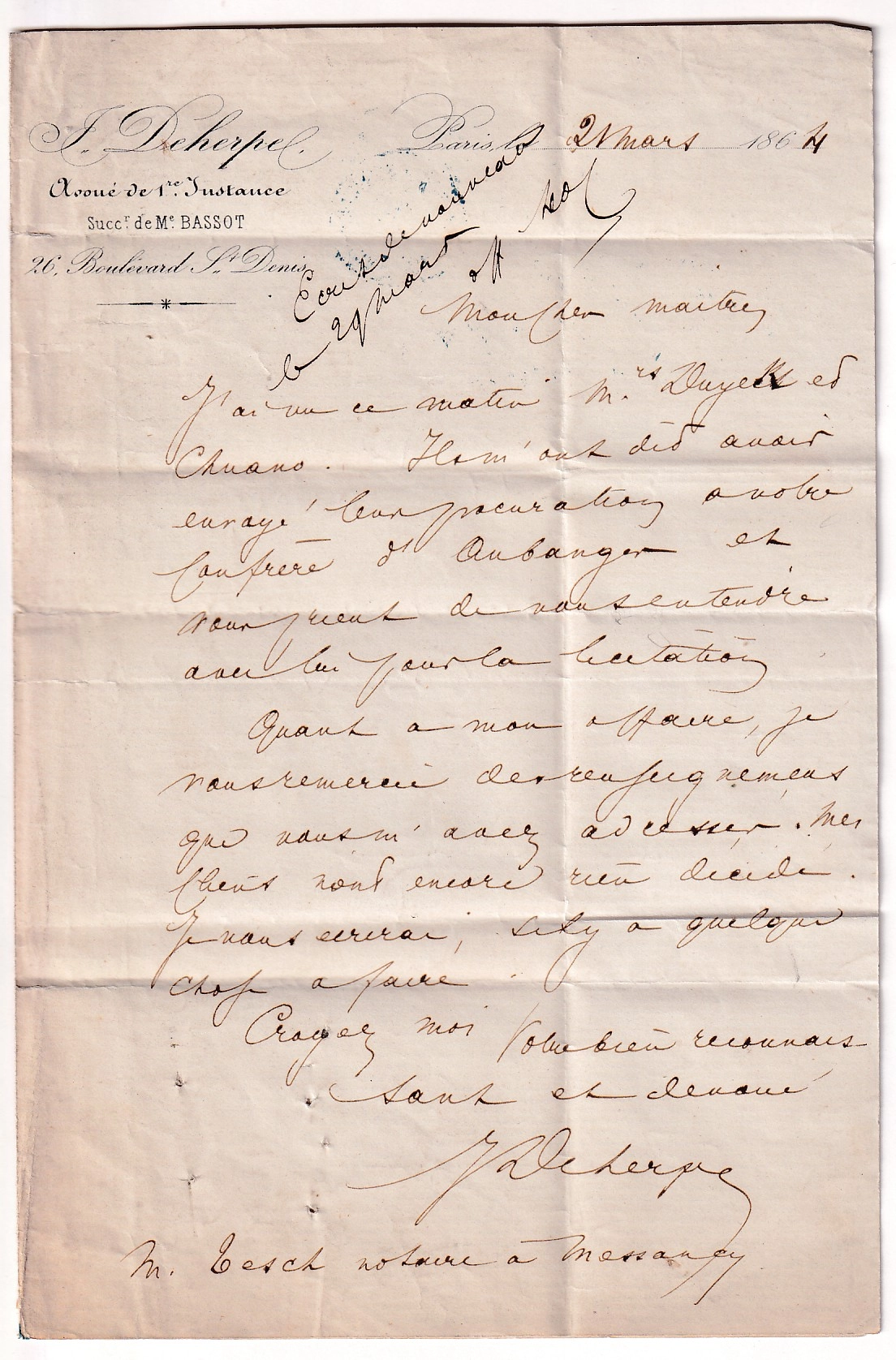 2 LETTRE DE PARIS EN REBUT AU DOS GRIFFE EN BLEU DIR GAL DES POSTES OUVERTE LOI DU 19 NOV 1790 ADRESSE INCOMPLETE RARE