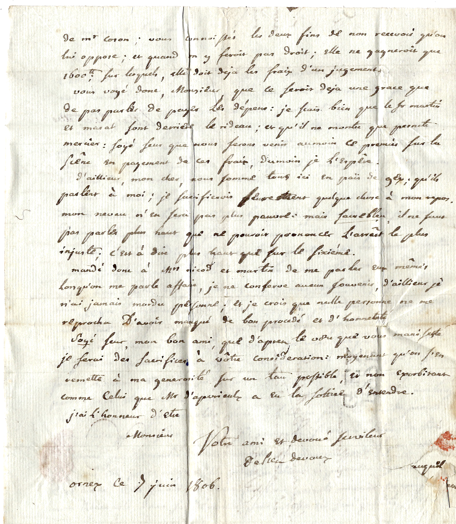 3 MARQUE CONQUIS LEMAN  P 99 P GEX 1806 LETTRE ECRITE ORNEX POUR LYON SUPERBE