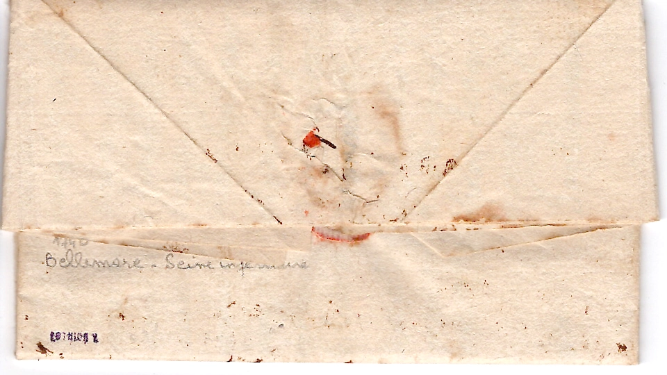 1 SEINE INFERIEURE BELLEMARE MANUSCRITE 1740 LETTRE MENTION POTHION 2 PIECE VUE SIGNE POTHION