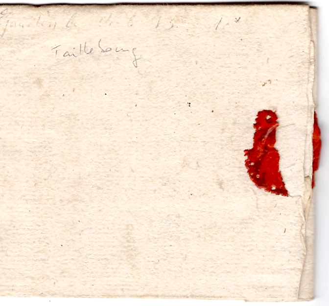 1 CHARENTE INFERIEURE MARQUE TAILLEBOURG 1782 LETTRE POUR LA ROCHELLE COTE 1300€