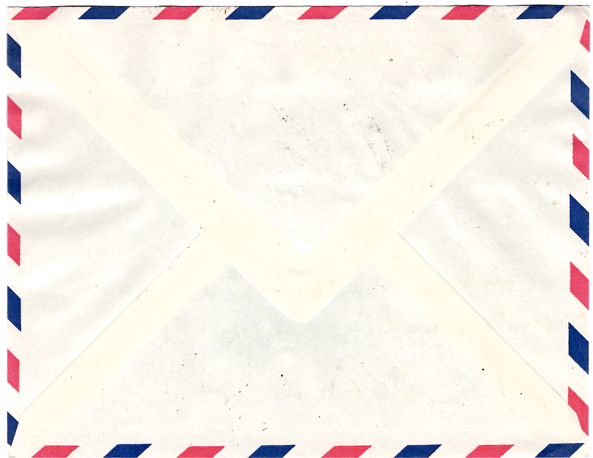 1 BLASON DIVERS LETTRE AVION CACHET HEX PERLE BATIMENT BASE MORVAN 25.10.1966 + GRIFFE