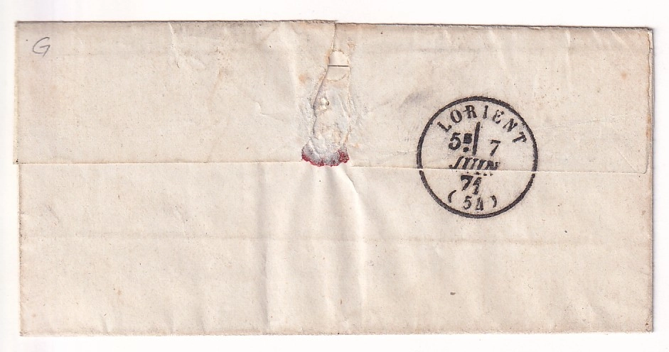1 PRISON PONTON LA PENELOPE EN RADE DE LORIENT MORBIHAN N°37 PARIS 6 JUIN 1871 COMMUNE DE PARIS