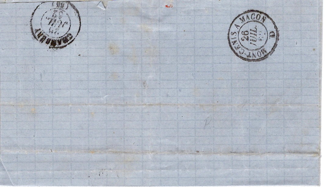 1 N° 14 PC 4243 TYPE 15 ST PIERRE D'ALBIGNY 26 JUIL 1862 LETTRE COTE 130€
