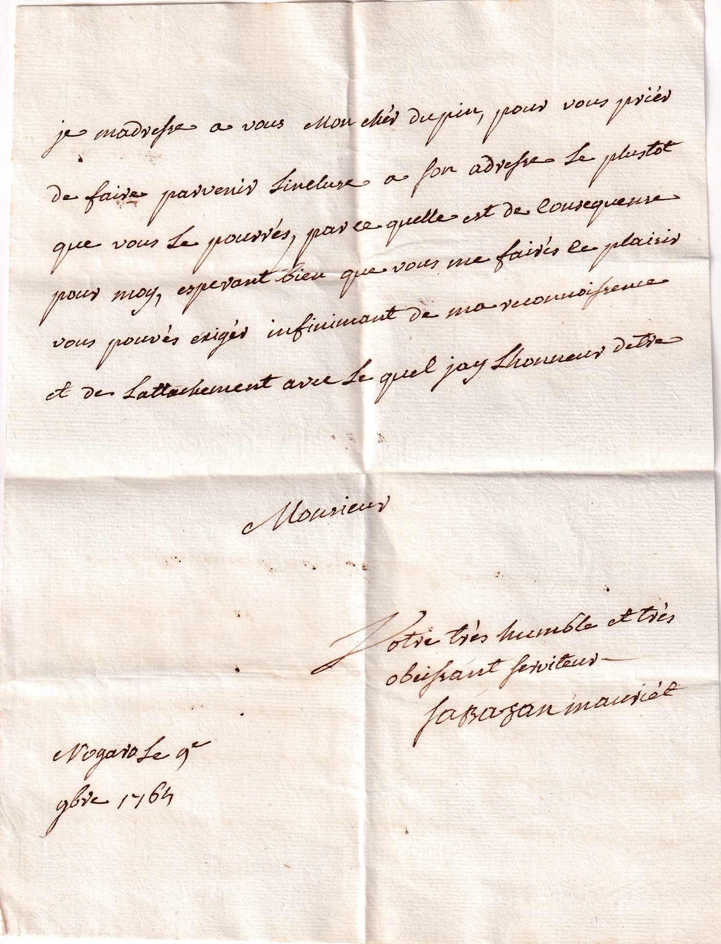 2 GERS NOGARO MENTION FRANC PAYE A MARAS POUR LECTOURE 1764