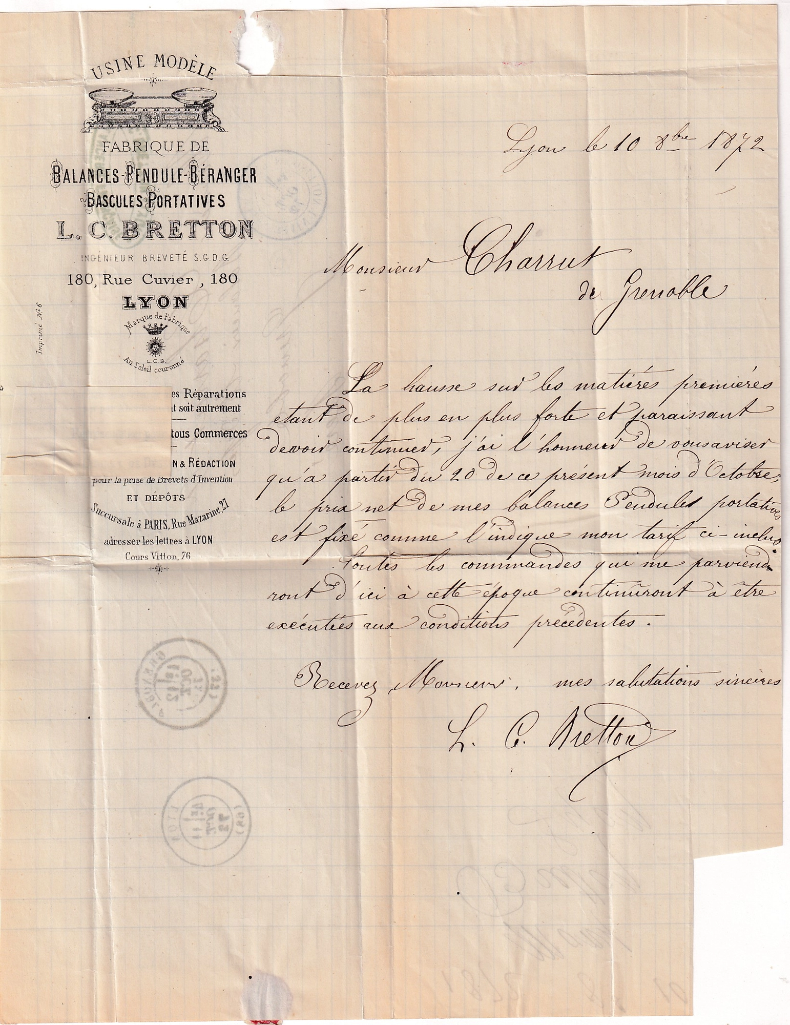 2 N°60 GC 2145F LYON EXPOSITION UNIVERSELLE POUR GRENOBLE ISERE INDICE 23