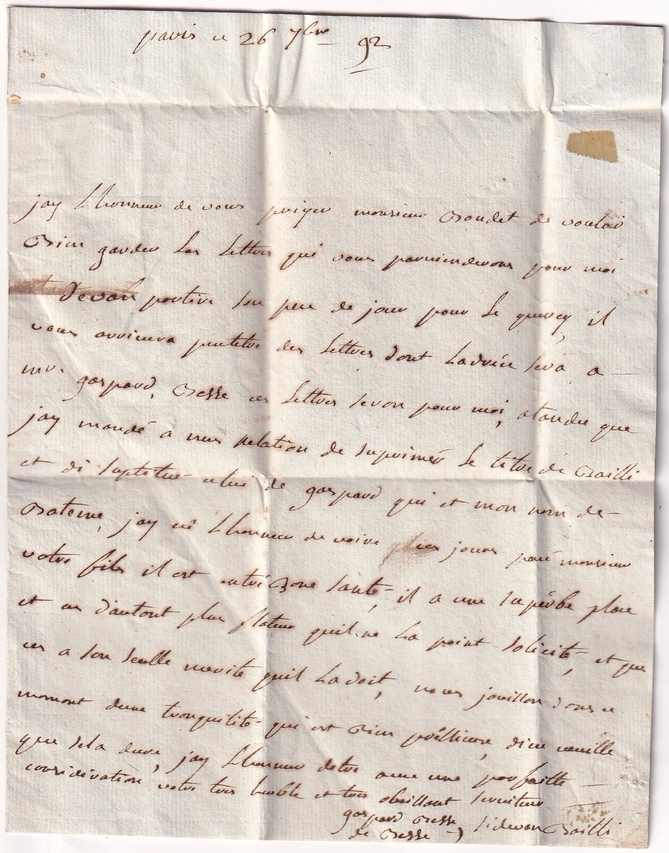 2 DEBOURSE DE CAUSSASE TARN ET GARONNE 1792SUR LETTRE DE PARIS MENTION A DETAXER TAXE ANNULEE