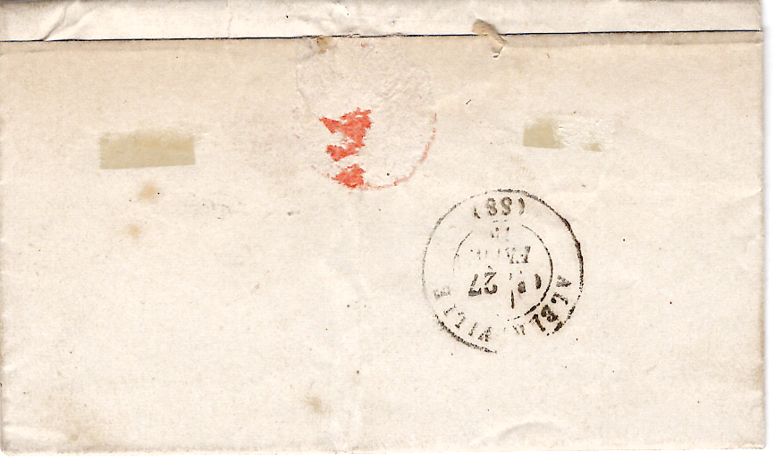 1 N°60 LETTRE GC 2686 TYPE 17 N.D.DE BRIANCON 26 FEVR 1875 (88) SAVOIE PETIT COEUR