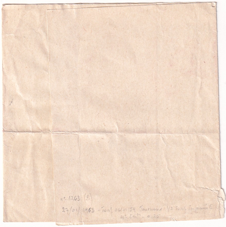 1 N°1263 DECARIS SEUL SUR BANDE DE JOURNAL ETRANGER 4EME ECHELON PARIS 1963 POUR BRUXELLES BELGIQUE