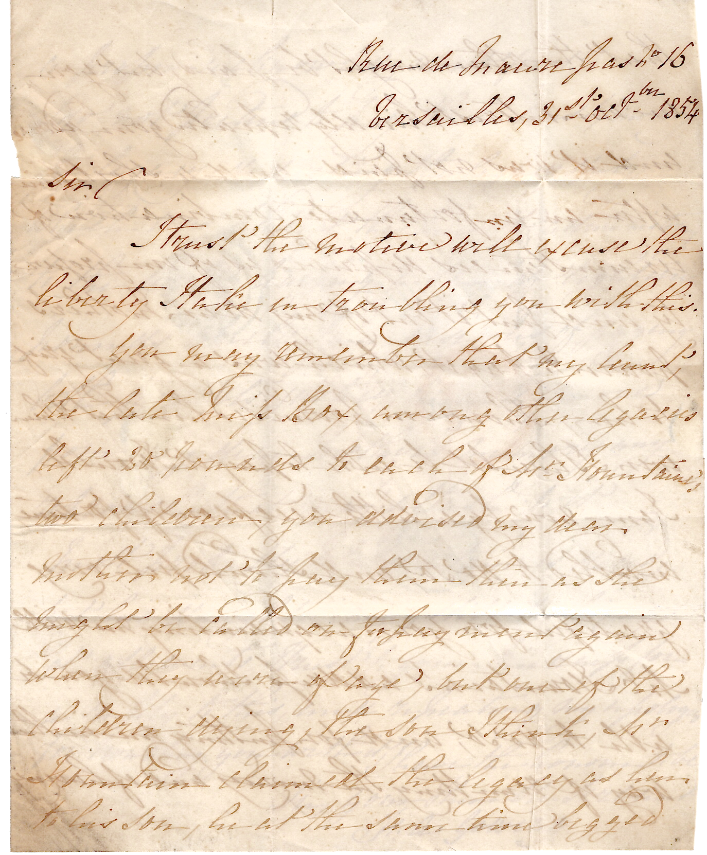 2 N° 16 PAIRE PC 3537 TYPE VERSAILLES 31 OCT 1854 LETTRE POUR ANGLETERRE ENGLAND