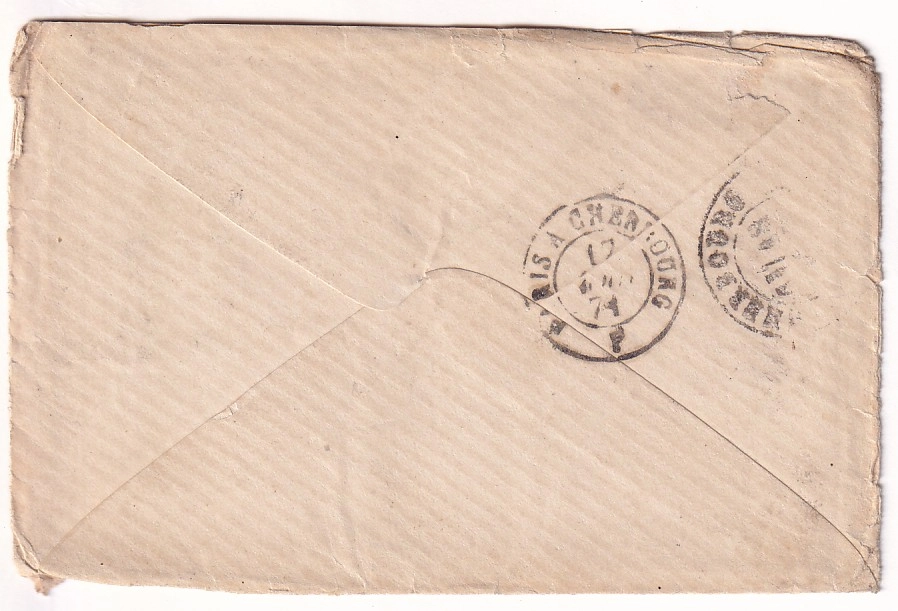 1 PRISON PONTON LE TAGE EN RADE DE CHERBOURG MANCHE DEPART PARIS 17 AOUT 1871 COMMUNE DE PARIS