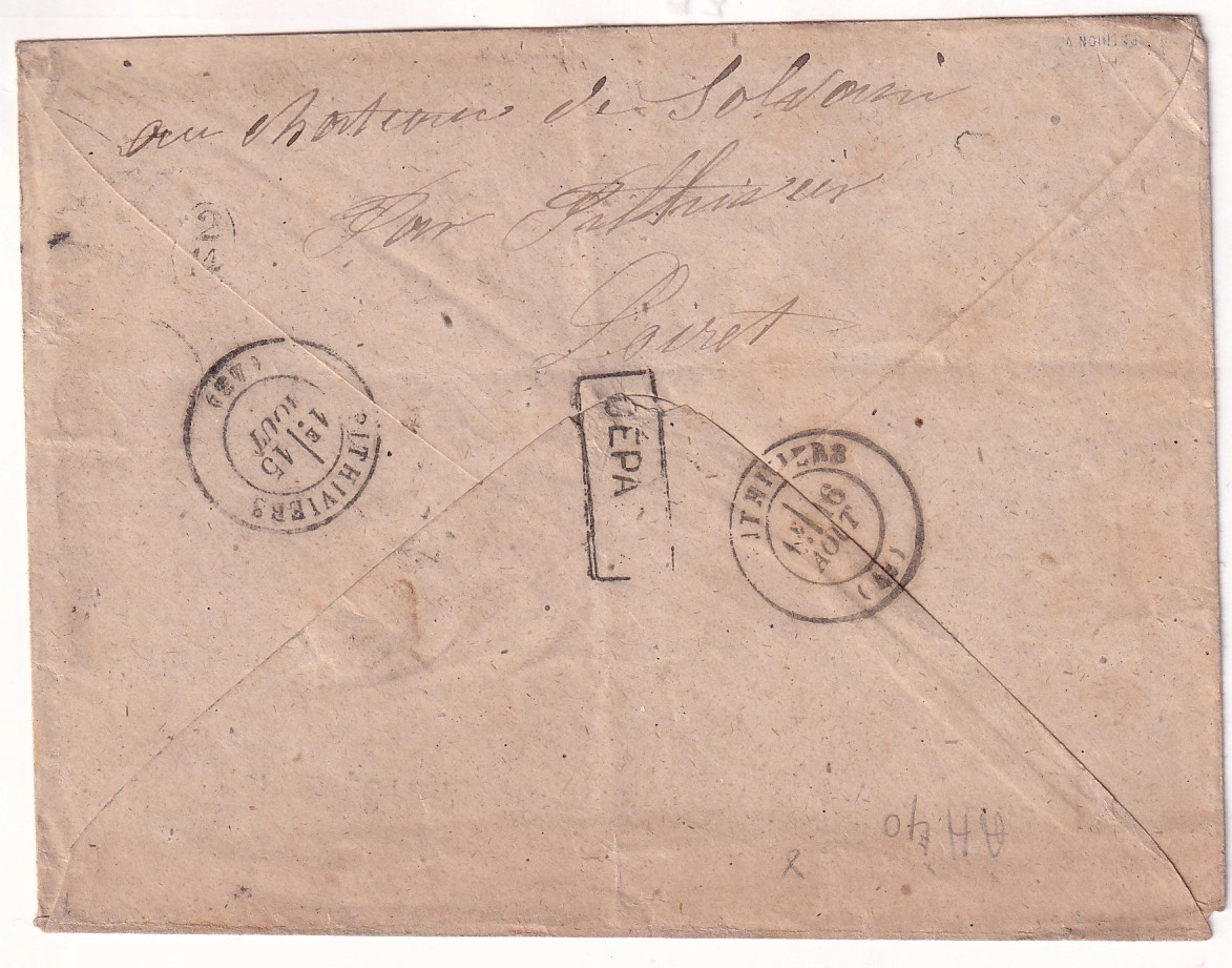 1 CAD PARIS PAL DU LUXEMBOURG + GRIFFE TAXE RECTIFIEE R.C 1871 POUR PARIS 1ERE PIECE VUE