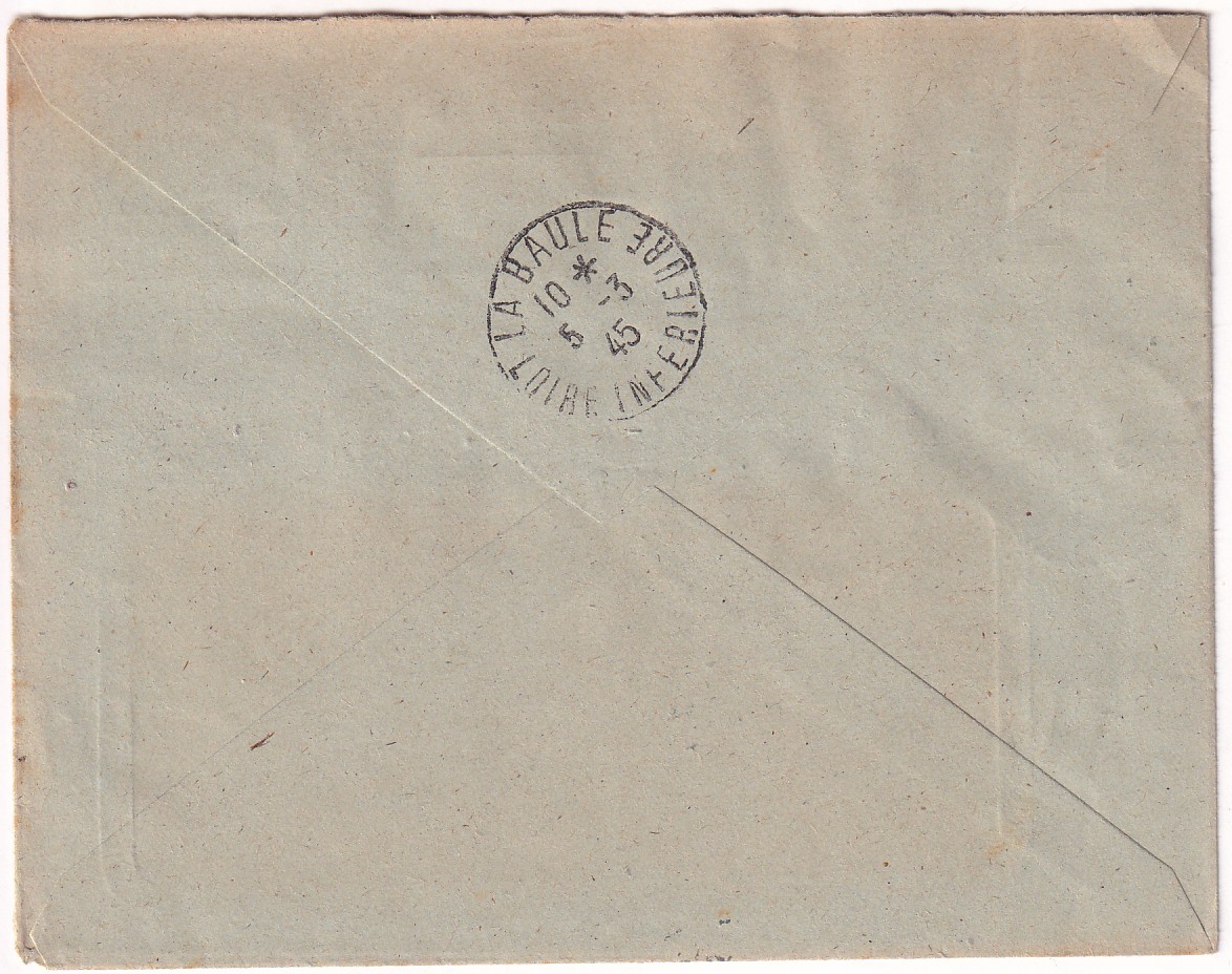 1 N°412 514 517 658 659 691 LETTRE POCHE ST NAZAIRE LA BAULE LOIRE INFERIEURE 3.3.1945 COMITE CROIX ROUGE GUERANDE