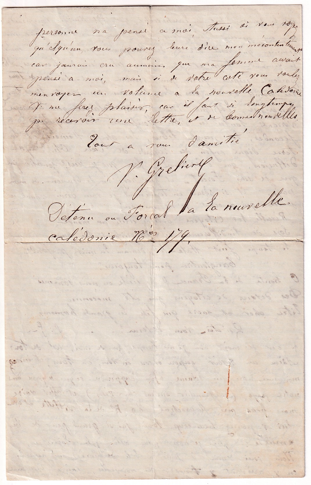 4 LETTRE ERITE DE L'ILE DE GOREE SENEGAL 17 NOV 1872 ESCALE DE TRANSPORT D'UN COMMUNARD EN ROUTE POUR LA NOUVELLE CALEDONIE FRAGATE LA SIBYLLE POUR PARIS COMMUNE DE PARIS