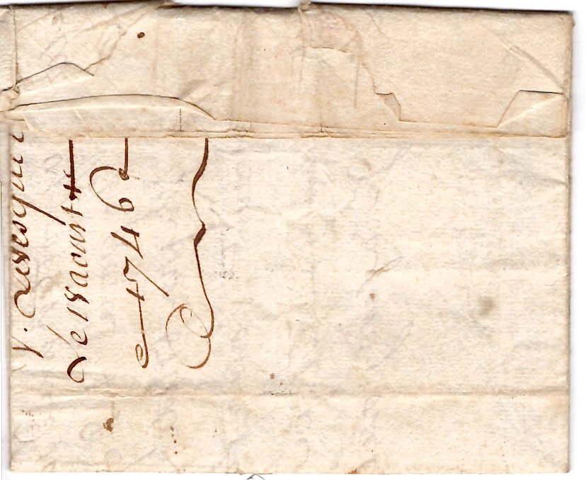 1 RHONE GRANDE MARQUE DE LYON 1746 LETTRE POUR COGNAC PAS COTE