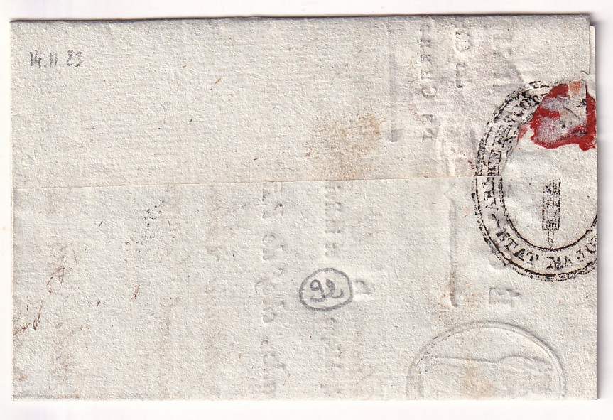 1 FRANCHISE LE GENERAL  DE ARMEE DES COTES DE CHERBOURG MANCHE POUR ALENCON ORNE AN4 1796 LOUIS BARAGUEY D'HILLIERS