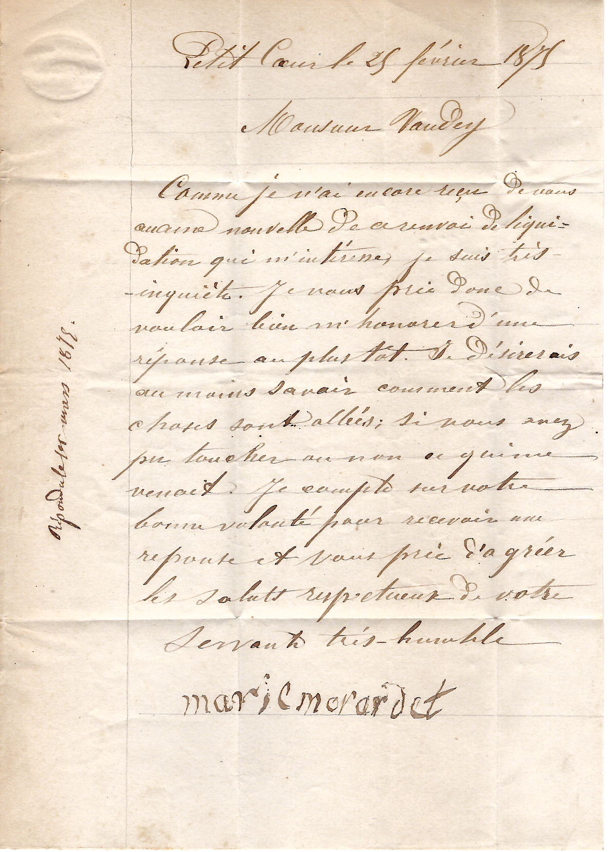 2 N°60 LETTRE GC 2686 TYPE 17 N.D.DE BRIANCON 26 FEVR 1875 (88) SAVOIE PETIT COEUR