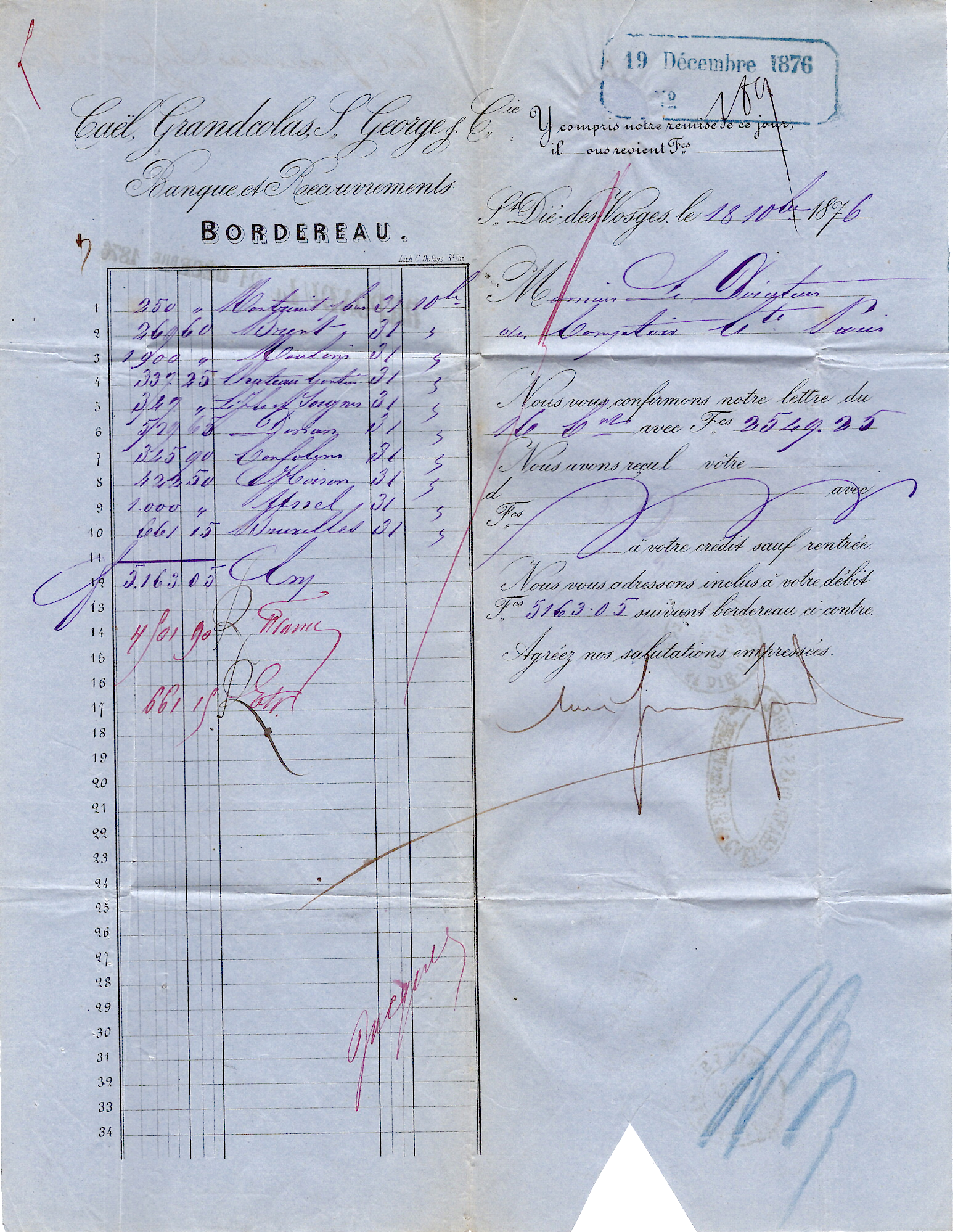 2 SIEGE 40C MIXTE SAGE 10C VERT N°65 LETTRE TYPE 16 ST DIE DES VOSGES 18 DEC 1876