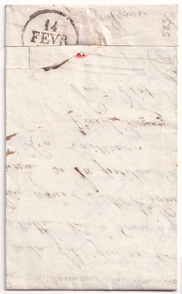 1 MARQUE ESSAI FEVRIER 1828 TOURS INDRE ET LOIRE POUR MONTFORT SARTHE INDICE 23