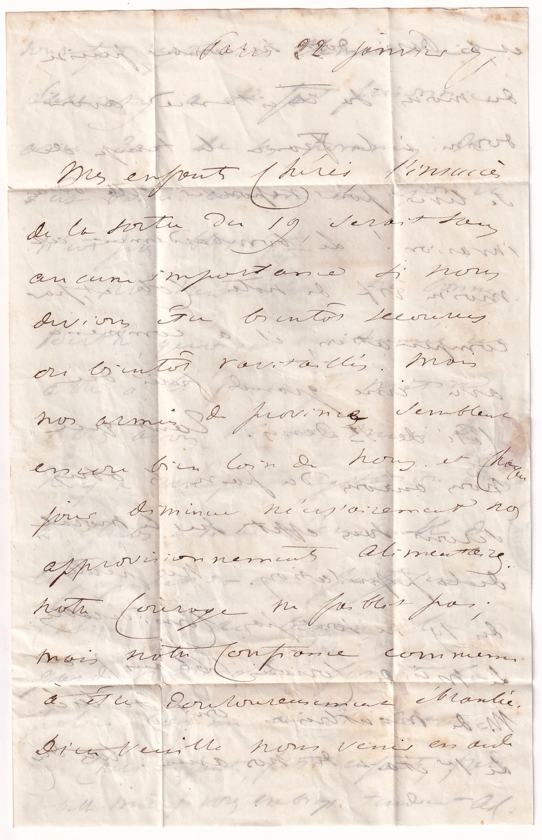 2 BALLON MONTE LE TORRICELLI PARIS 22 JANVIER 1871 POUR MONTECH TARN ET GARONNE 1 FEVRIER PASSAGE MONTAUBAN 31 JANVIER