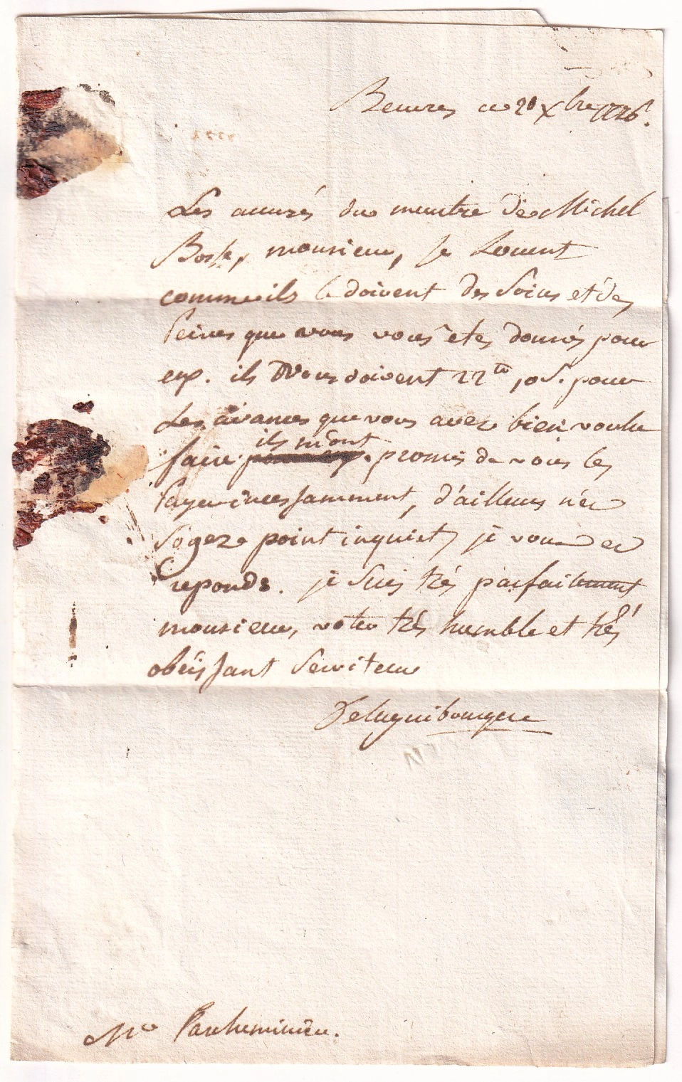 2 MARQUE BAIN PORT PAYE ILLE ET VILAINE 1776 LENAIN N°1 + N°2 INDICE 21 + 20 POUR RENNES RARE