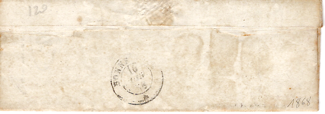 1 SARDE 20C BELLES MARGES LETTRE S. JULIEN 15 JUIN 1858 POUR BONNEVILLE