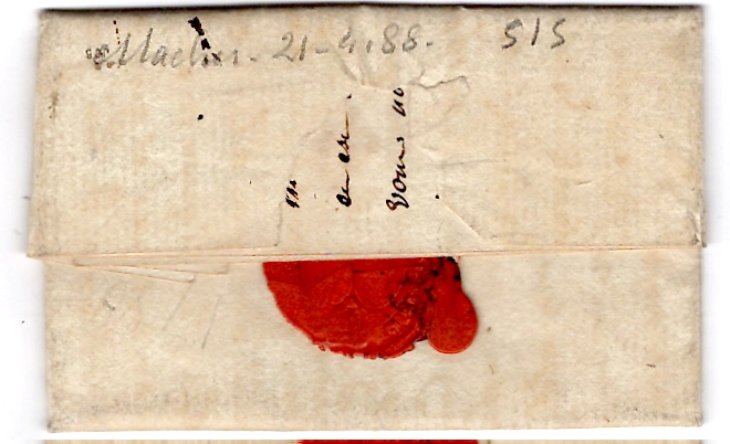 1 LOIRET MARQUE MEUNG 1780 LETTRE POUR PARIS COTE 800€