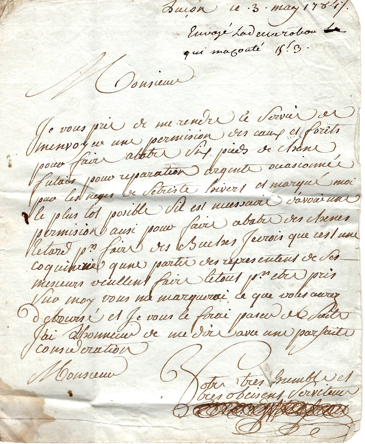 2 VENDEE MARQUE LUCON 1784 + PP MANUSCRITE  LETTRE POUR FONTENAY